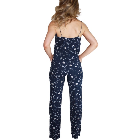 Honey Punch Pants & Jumpsuits Honey Punch Navy Sunflower Floral